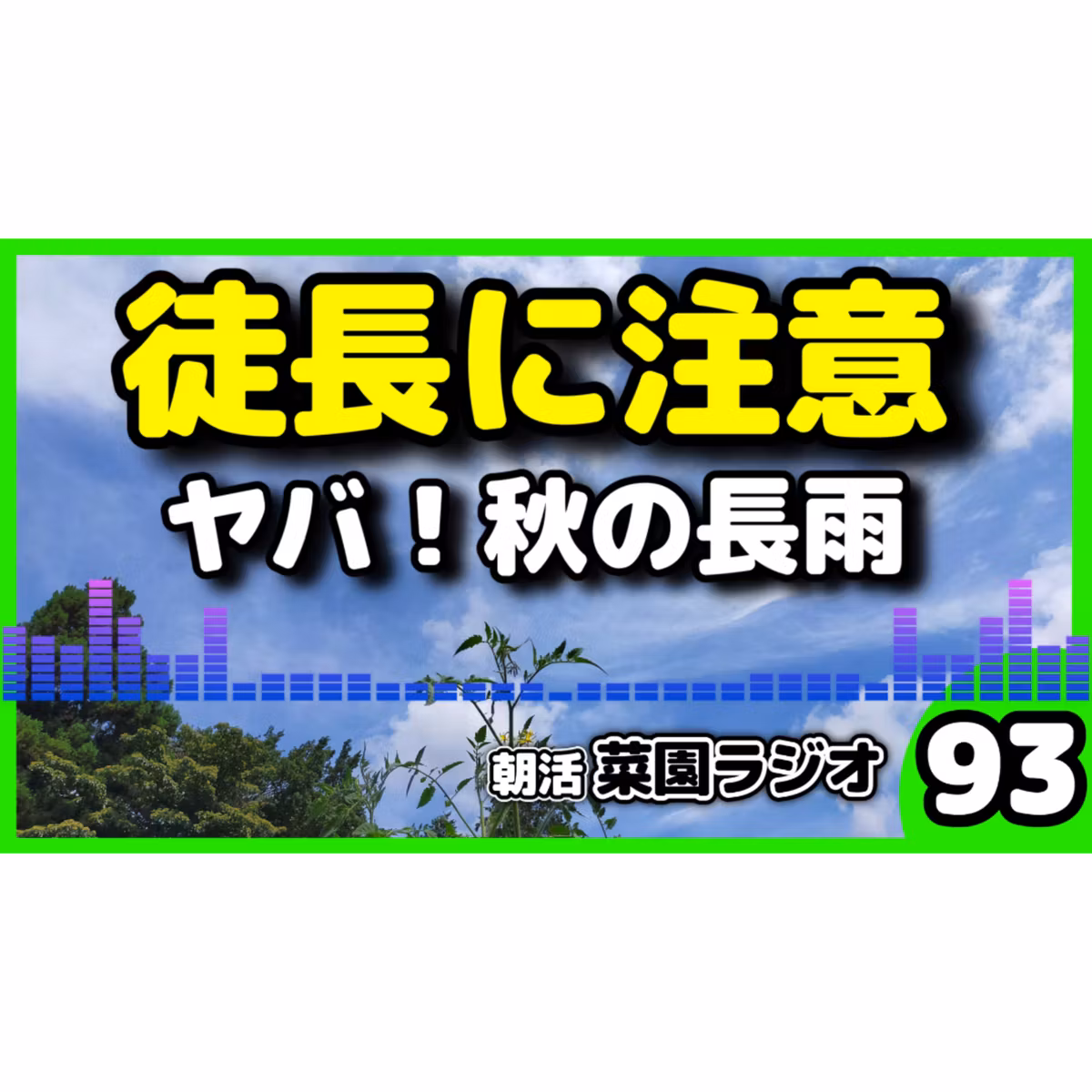 秋の長雨、徒長に注意【朝活菜園ラジオ】