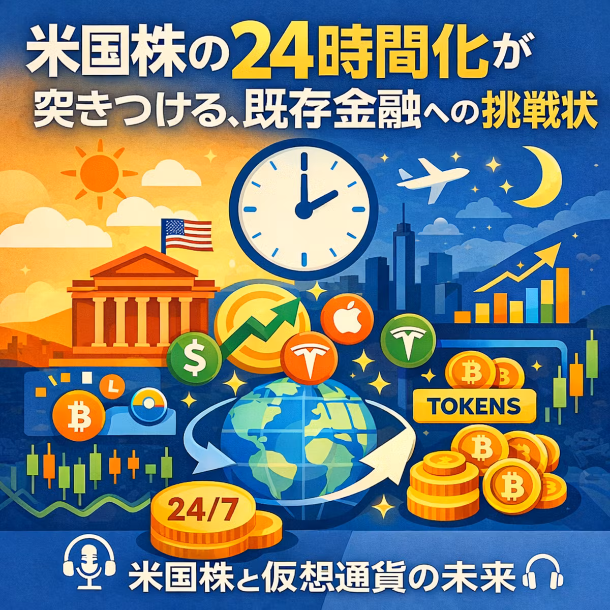 米国株の24時間化が突きつける、既存金融への挑戦状――仮想通貨取引所が主導する「株式トークン化」の深層