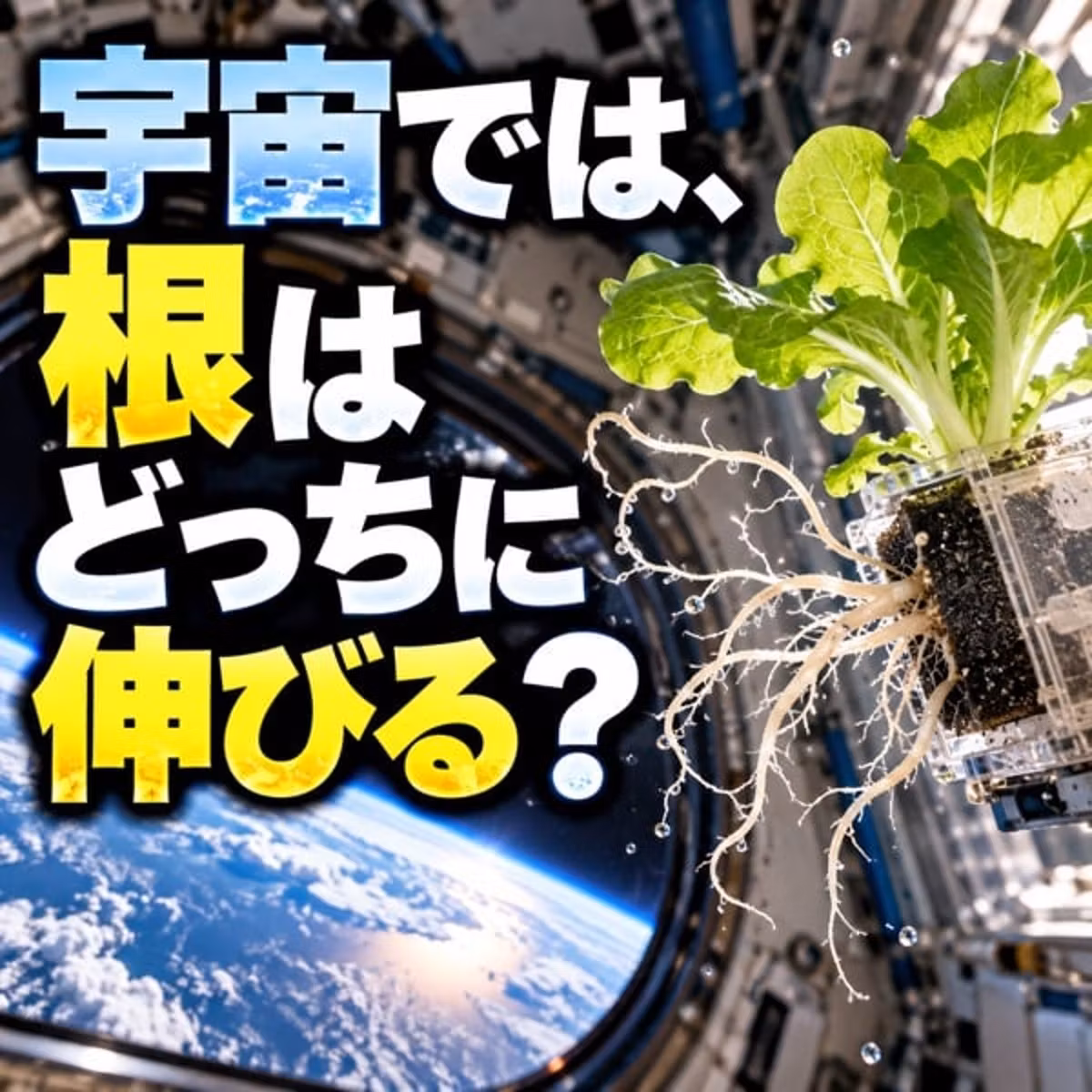 宇宙で植物を育てたら、根はどちらに伸びる？