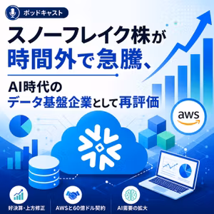スノーフレイク株が時間外で急騰、AI時代のデータ基盤企業として再評価