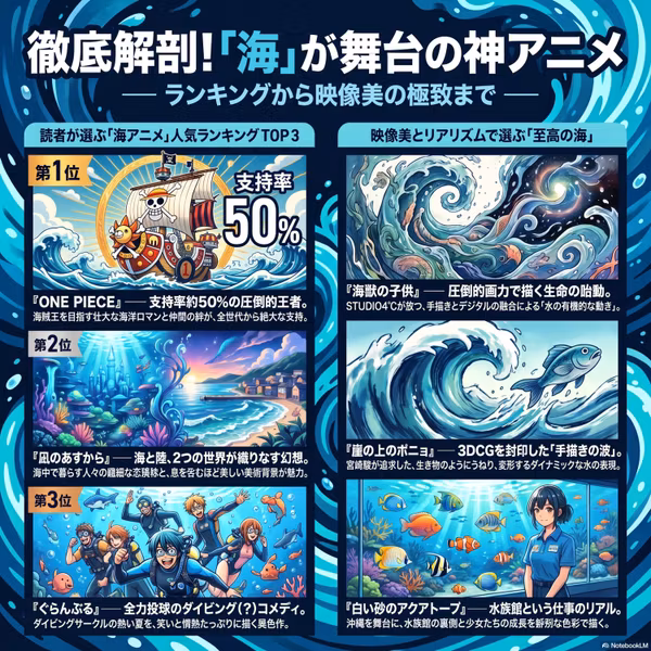 海の青さに魅せられて：海がテーマのアニメ作品まとめ音声ログ