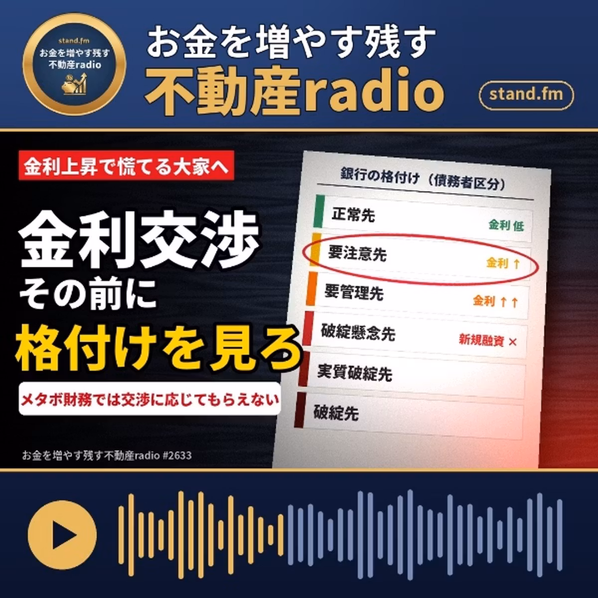 #2633   銀行金利交渉で最も重要な事