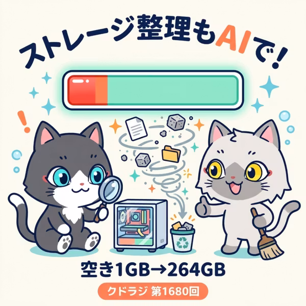 PCのストレージ整理もAIに任せよう！ Cドライブの空きが1GB→241GBになった話。