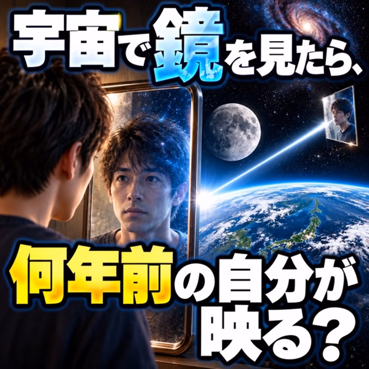 宇宙で鏡を見たら、何年前の自分が映る？
