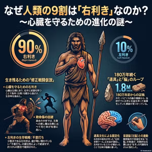 なぜ人類の9割は「右利き」なのか？：進化・言語・心臓が織りなす右利きのミステリー