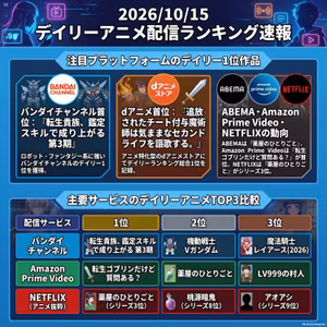 2026/10/15 - Daily SVOD Anime Ranking｜薬屋のひとりごとが全配信で勝つ理由