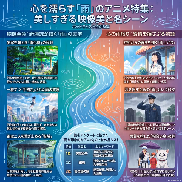 【音声解説】雨が魅せる心象風景：アニメの「雨」が持つ演出機能と心理的表象