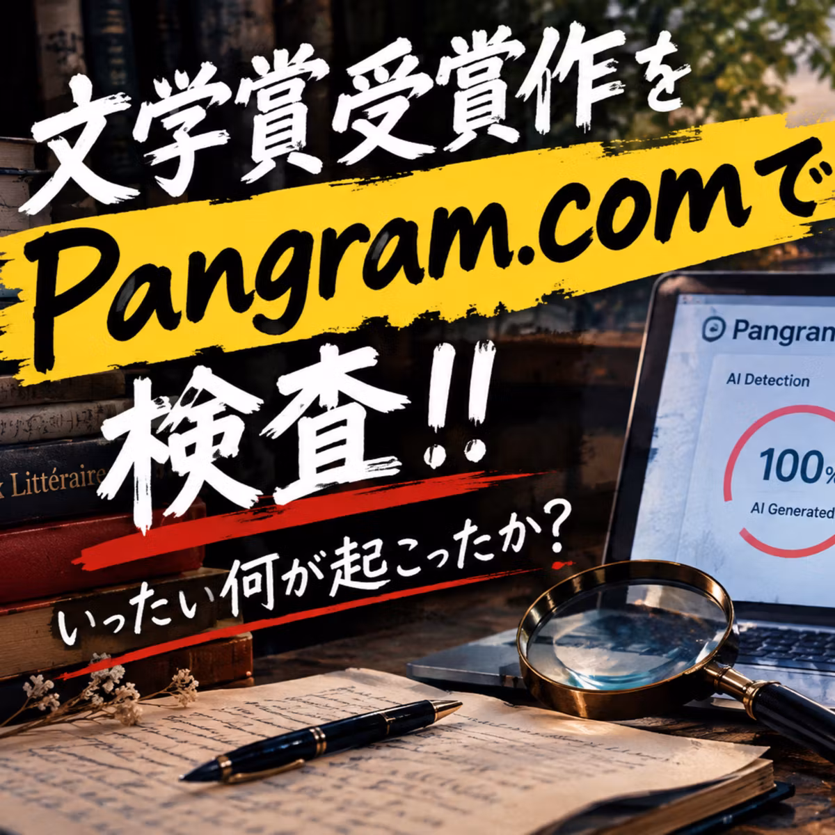 「文学賞受賞作を　Pangram.com　で検査‼」いったい何が起こったか？ 
