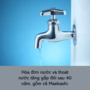 Hóa đơn nước và thoát nước tăng gấp đôi sau 40 năm, gồm cả Maebashi.