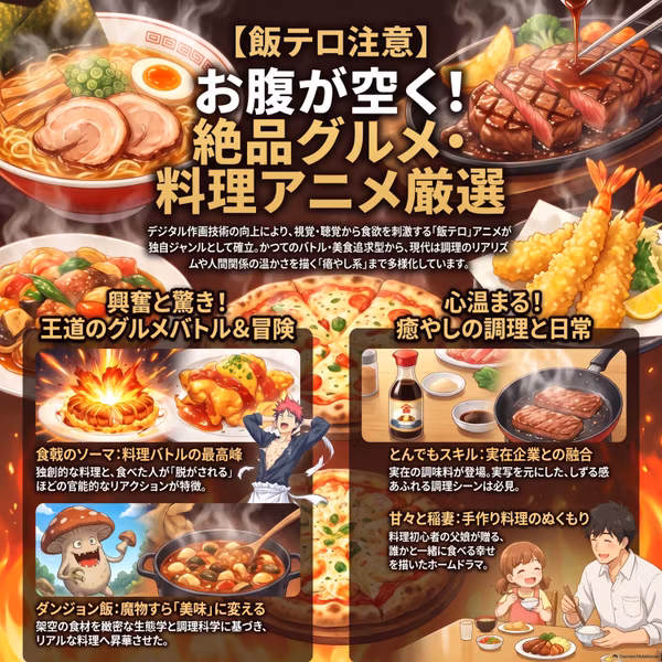 今夜の献立はこれで決まり！なぜ私たちは「飯テロアニメ」に脳を騙され、お腹が空いてしまうのか？徹底解説！