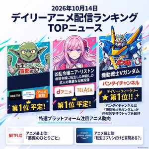 2026/10/14 - Daily SVOD Anime Ranking｜転生ゴブリン首位浮上のカラクリ