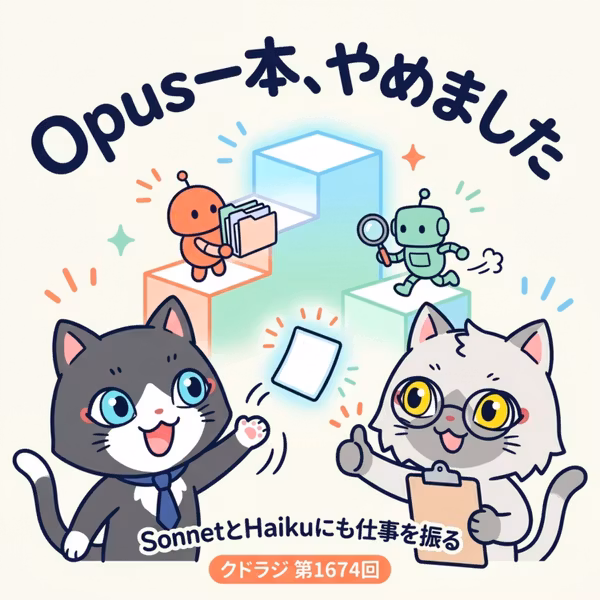 【Claude】Opusだけじゃなく、SonnetやHaikuも使い分けよう！