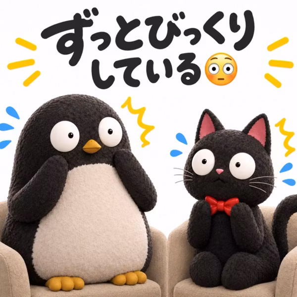 ネ. ずっとびっくりしている