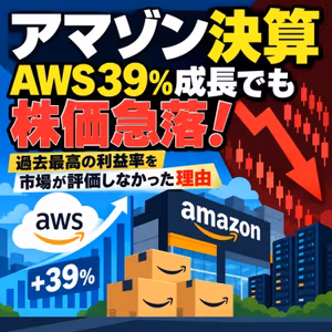 【アマゾン決算】AWS39%成長でも株価急落！過去最高の利益率を市場が評価しなかった理由