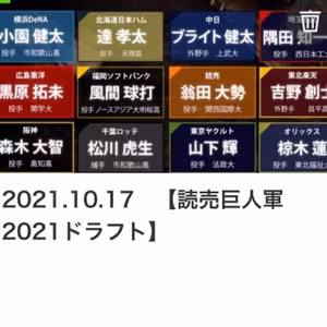 2021.10.17 【巨人ドラフト2021／外れクジの歴史 ~完全版-】
