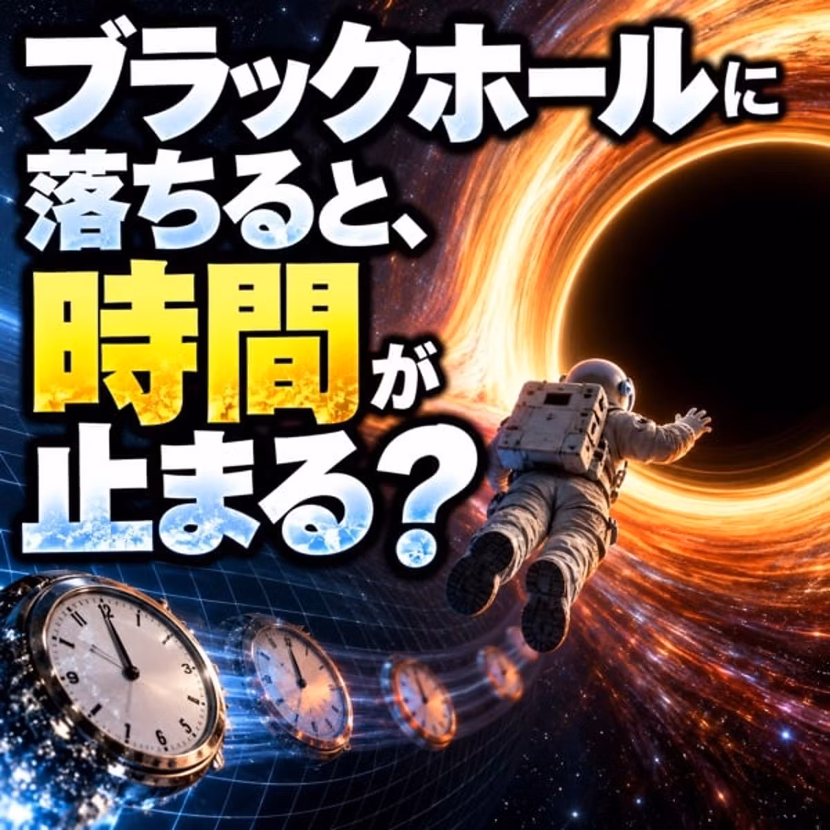 ブラックホールに落ちると、時間が止まる？
