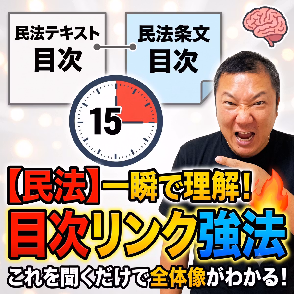 これを見るだけで民法の全体像が一瞬で理解できる！膨大な量の民法の理解が一気に深まります。目次暗記勉強法。