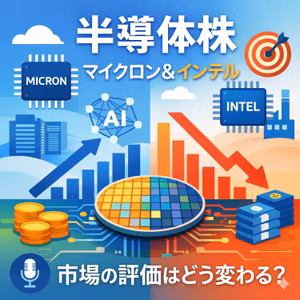 マイクロンとインテルに集まる市場の視線　半導体株で分かれる評価の中身