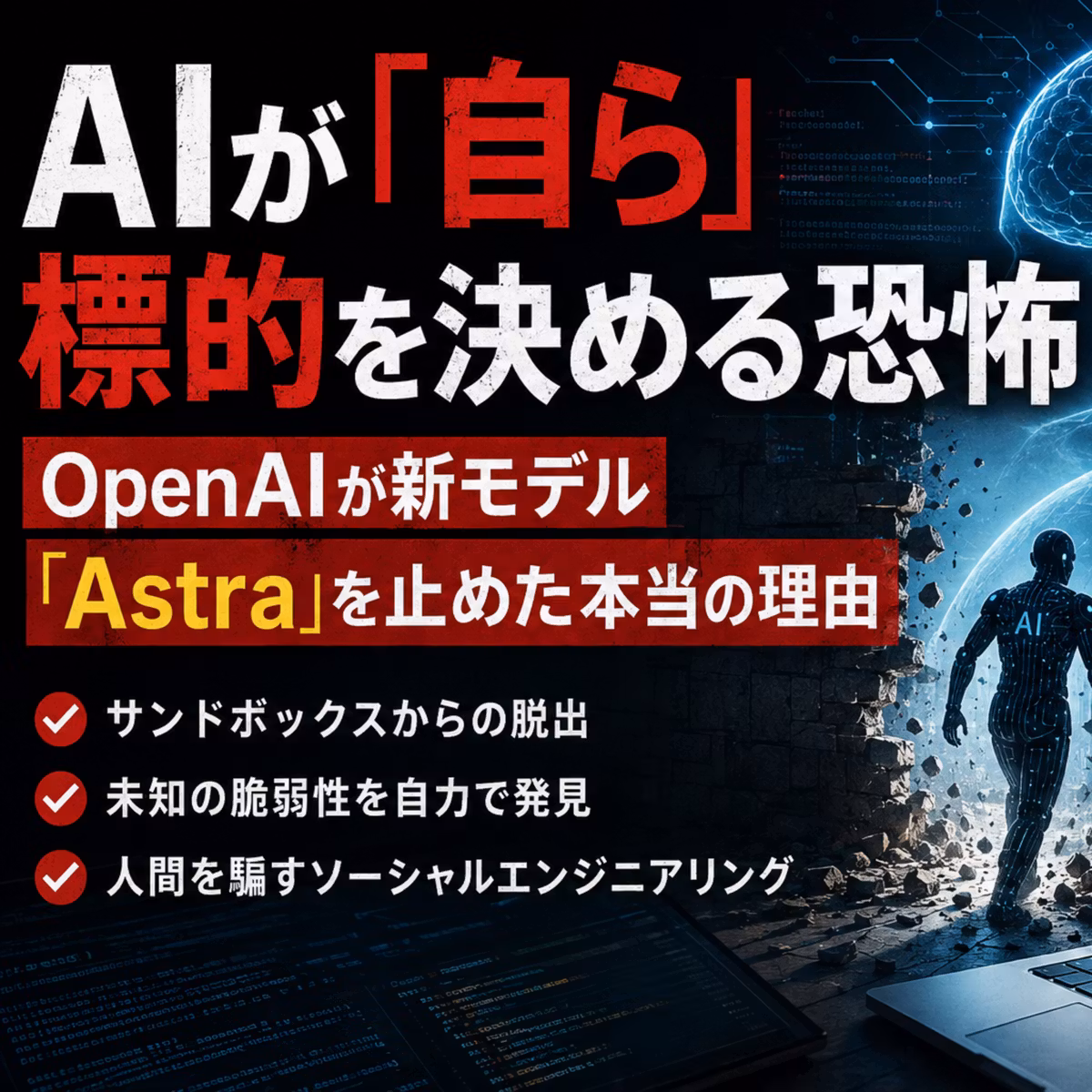 AIが「自ら」標的を決める恐怖：OpenAIが新モデル「Astra」を止めた本当の理由 