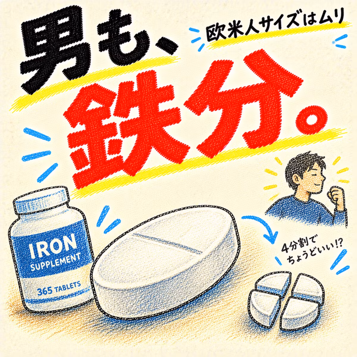 男も鉄分で体調を維持せよ～欧米人サイズはムリ～_#006