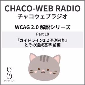 #36 WCAG 2.0 解説シリーズPart18「『ガイドライン3.2 予測可能』とその達成基準 前編」