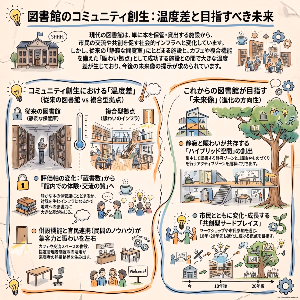 あたらしい図書館のかたち：図書館のデザインとデジタル貸出の法制化に関する総合考察(図書館ごとのコミュニティ創生に関する温度差と未来)