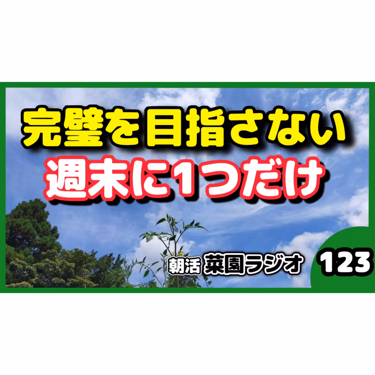 働きながらやる菜園は、完璧を目指さない【朝活菜園ラジオ】
