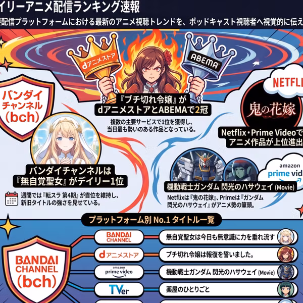 2026/09/02 - Daily SVOD Anime Ranking｜全サイトでふつつかな悪女が独走