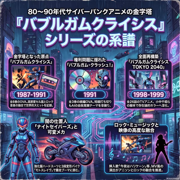 【アニメ考察】『バブルガムクライシス』シリーズ徹底解剖：80年代サイバーパンクの金字塔と進化の系譜